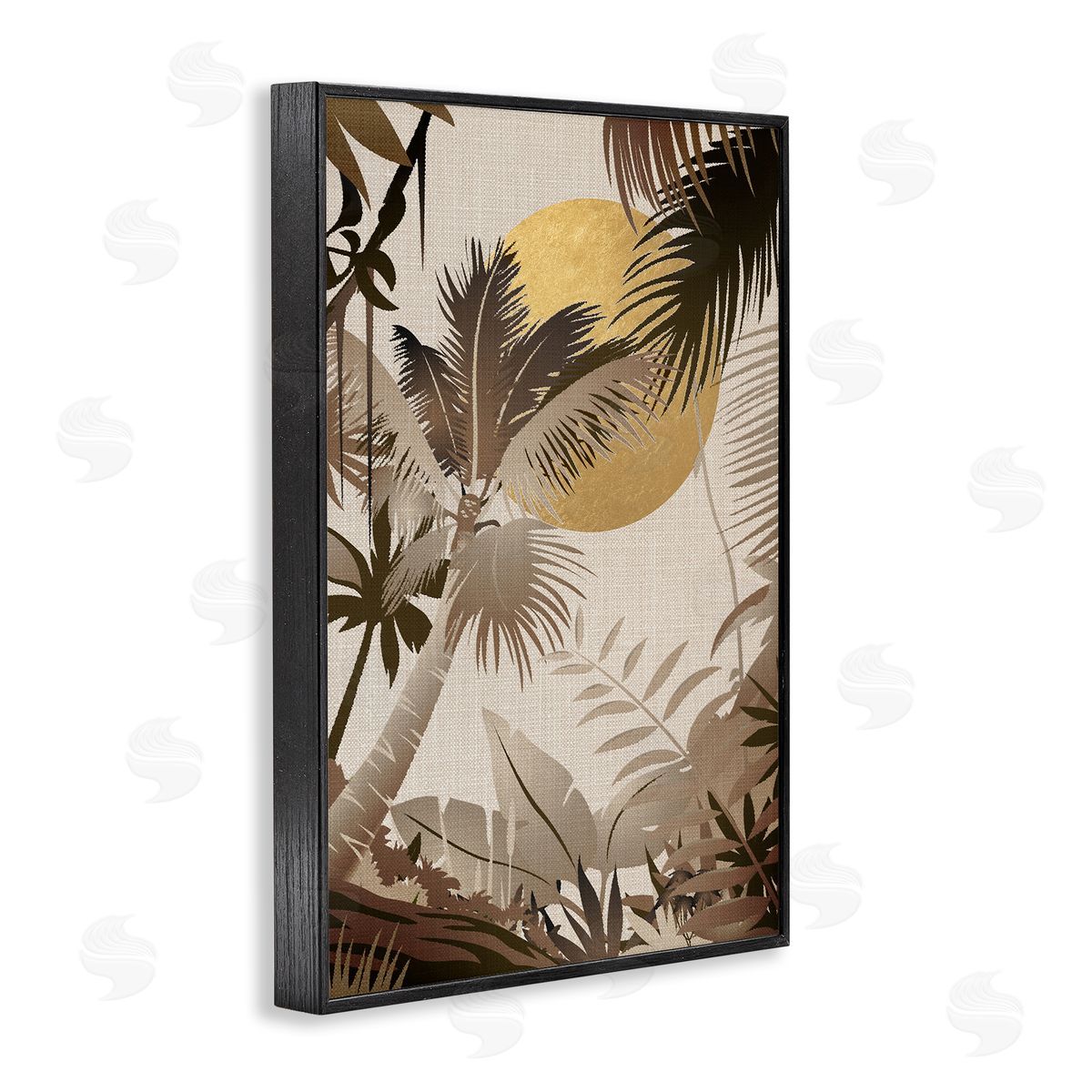 Reinders Neutral Tropical Trees Black Framed Giclee Wall Art Print