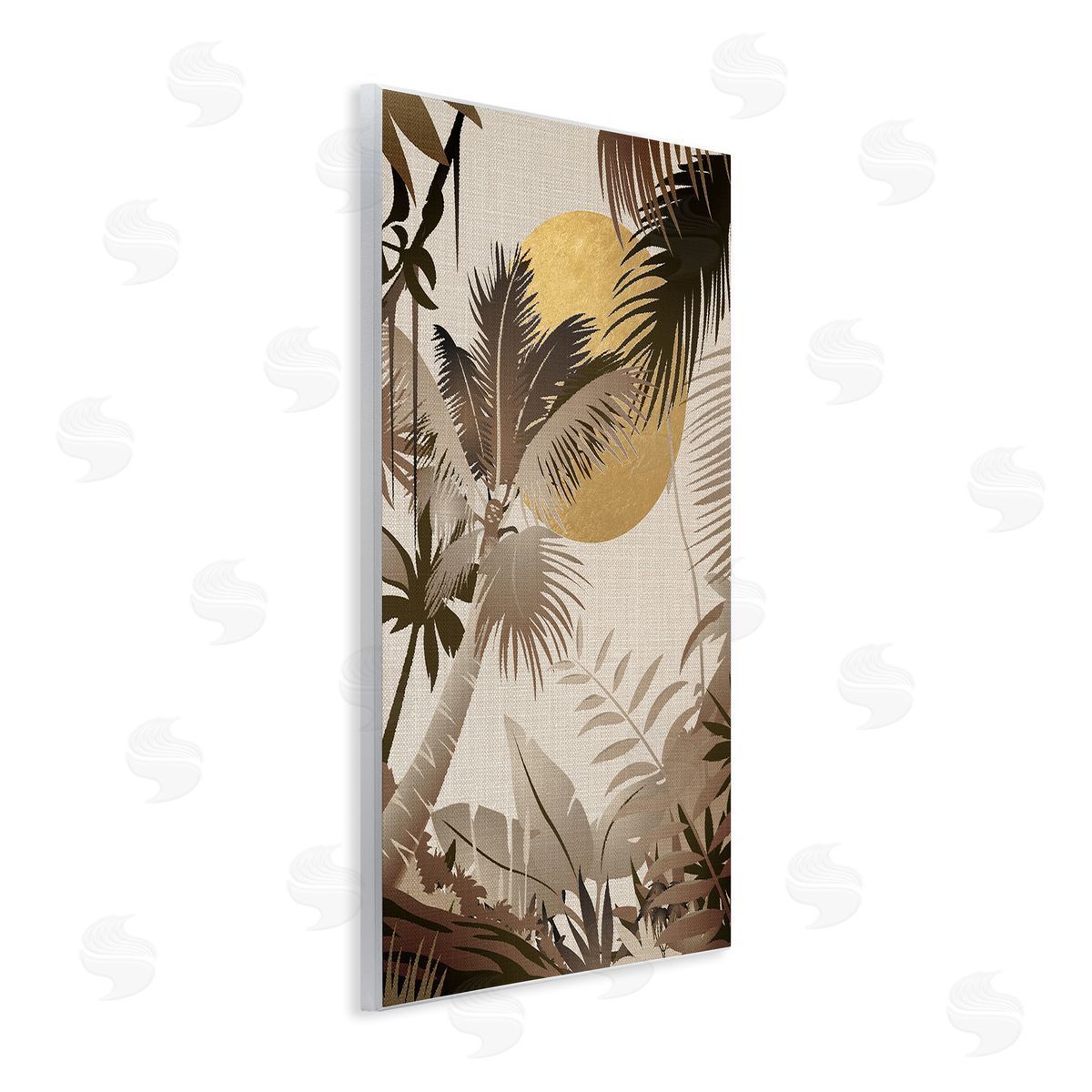 Reinders Neutral Tropical Trees Wooden Wall Plaque Art Print