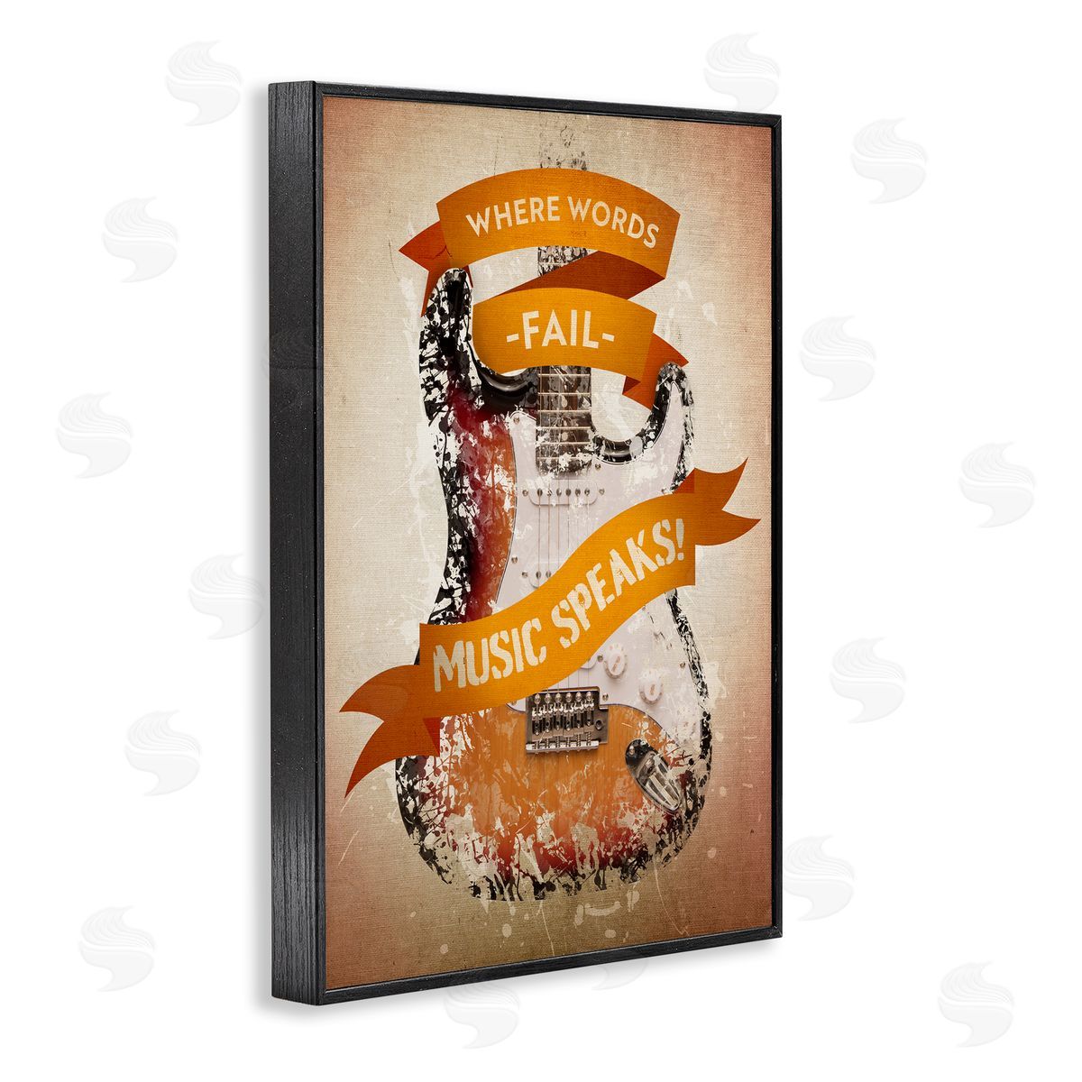 Reinders Inspirational Music Speaks Black Framed Giclee Wall Art Print