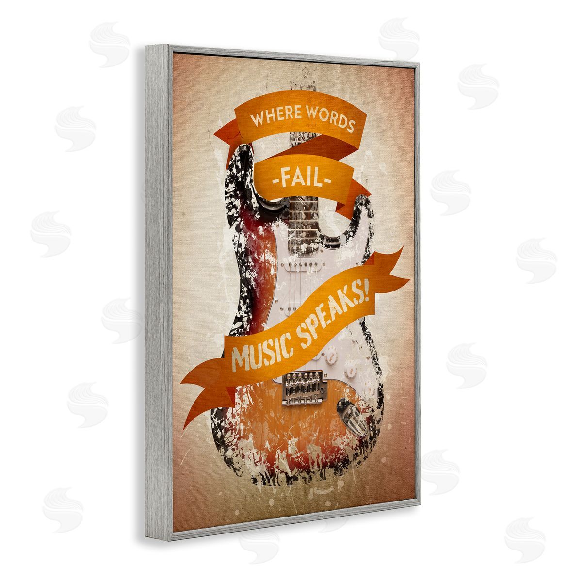 Reinders Inspirational Music Speaks Gray Framed Giclee Wall Art Print