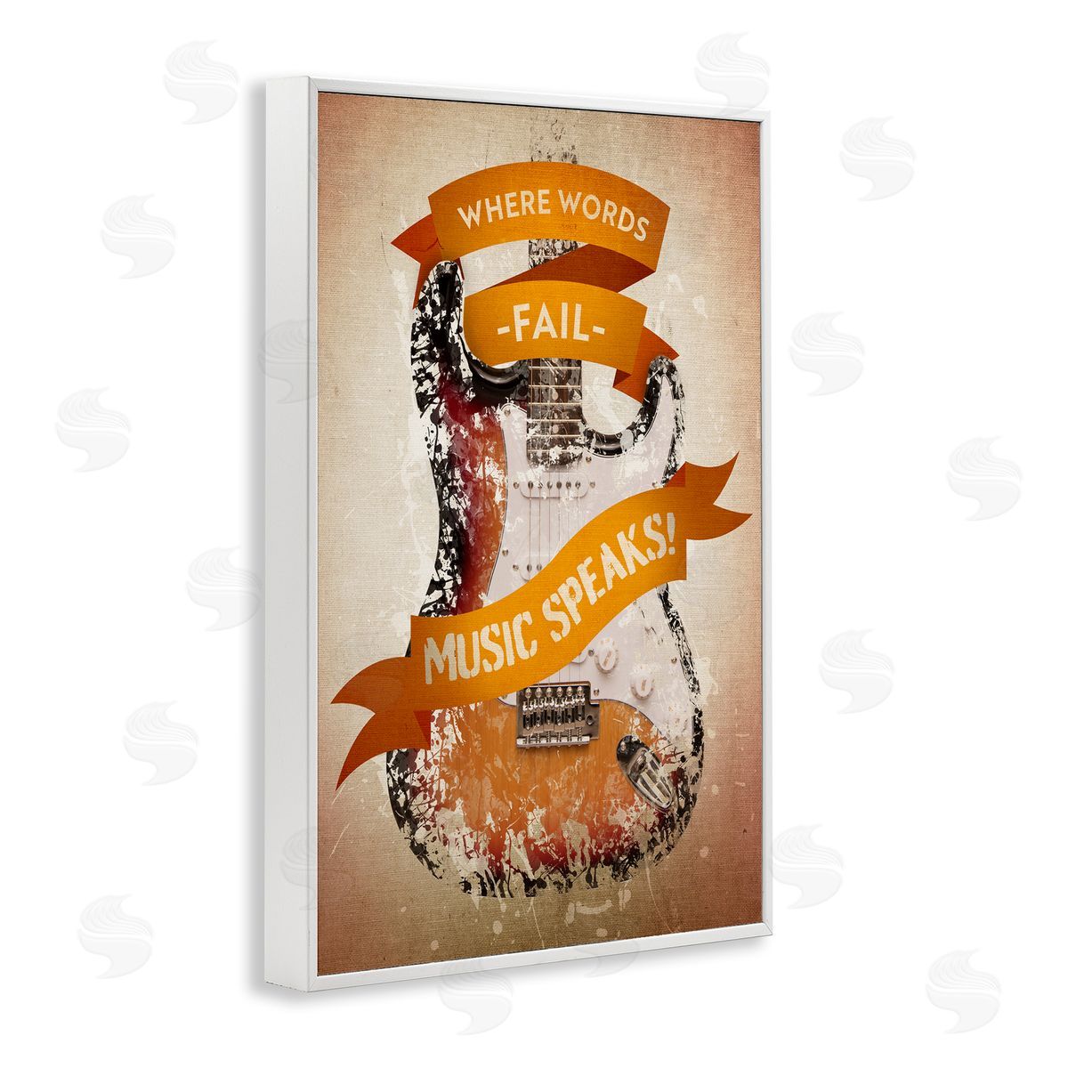 Reinders Inspirational Music Speaks White Framed Giclee Wall Art Print