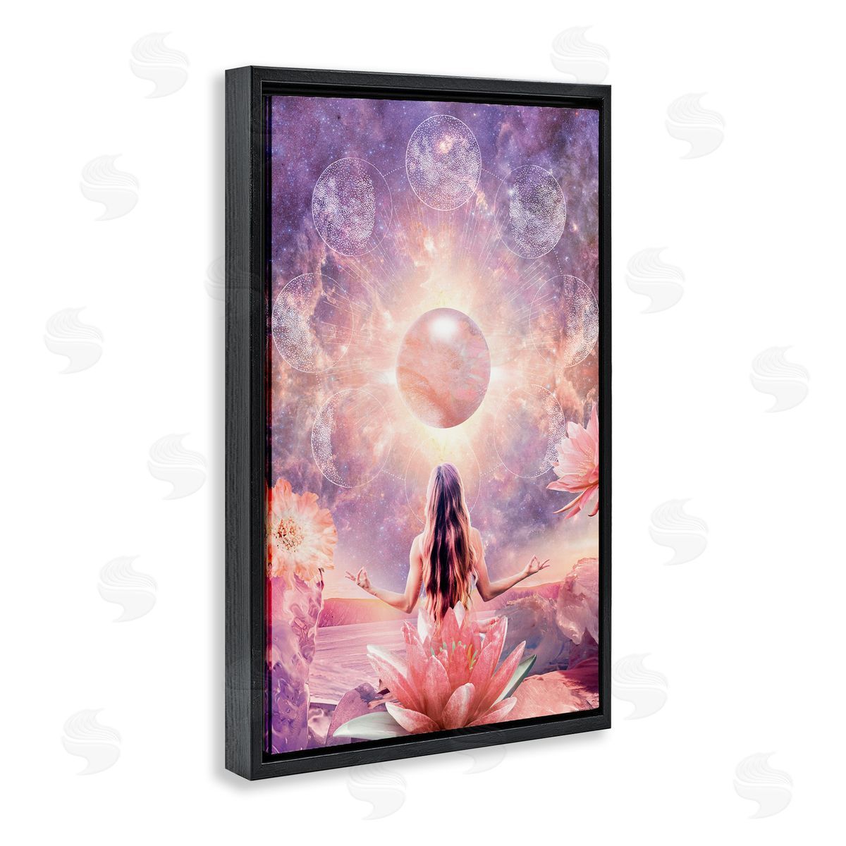 Reinders Mindfulness & Moon Phases Black Floating Frame Canvas Wall Art Print