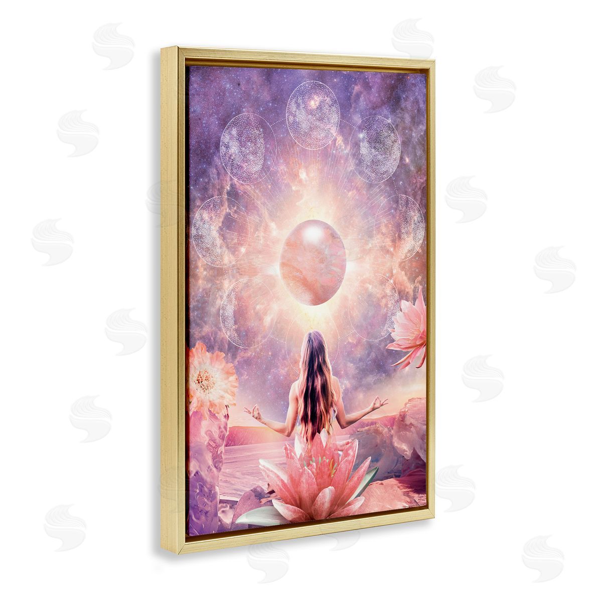 Reinders Mindfulness & Moon Phases Gold Floating Frame Canvas Wall Art Print