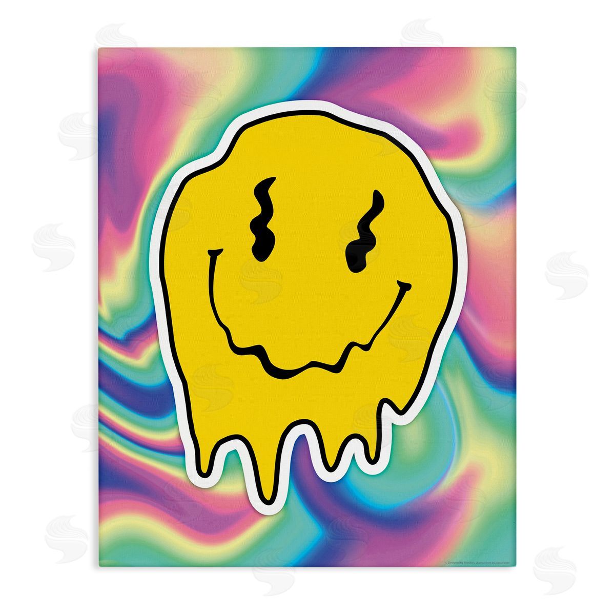 Reinders Abstract Melting Smiley Canvas Wall Art Print