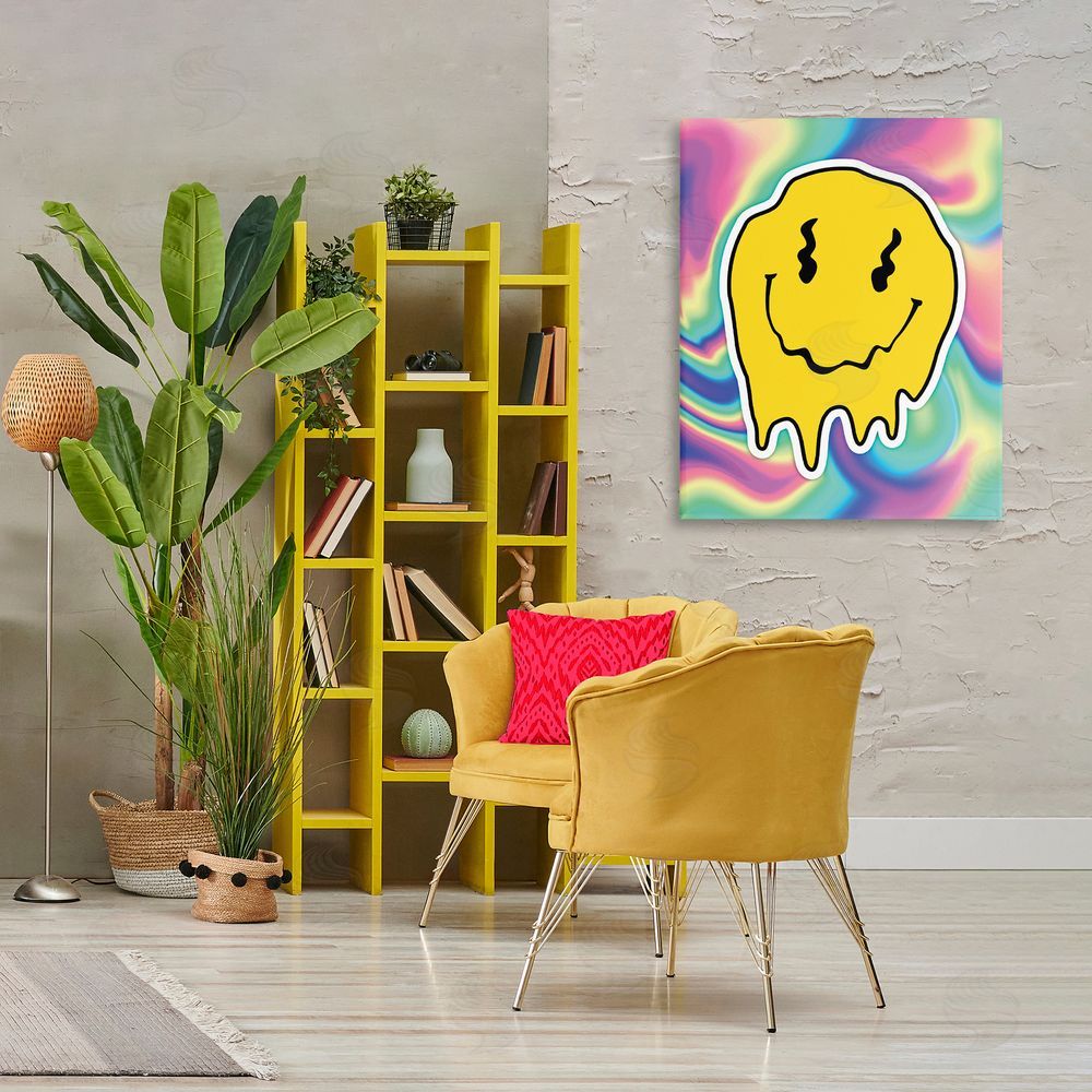 Reinders Abstract Melting Smiley Canvas Wall Art Print in Room