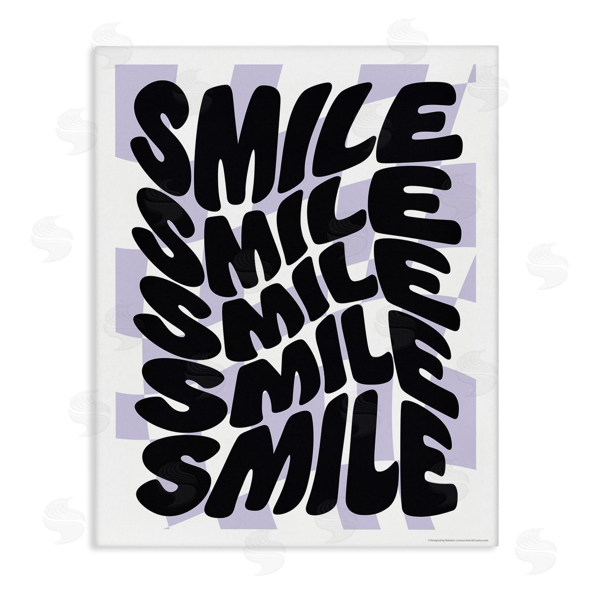 Reinders Wavy Smile Typography Canvas Wall Art Print