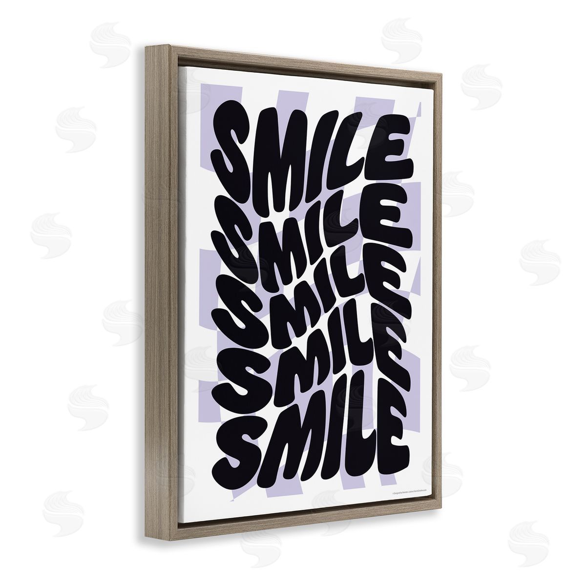 Reinders Wavy Smile Typography Brown Floating Frame Canvas Wall Art Print