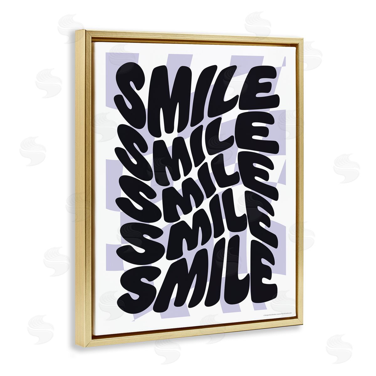 Reinders Wavy Smile Typography Gold Floating Frame Canvas Wall Art Print