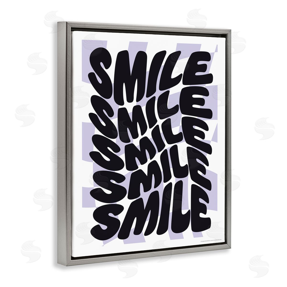 Reinders Wavy Smile Typography Gray Floating Frame Canvas Wall Art Print