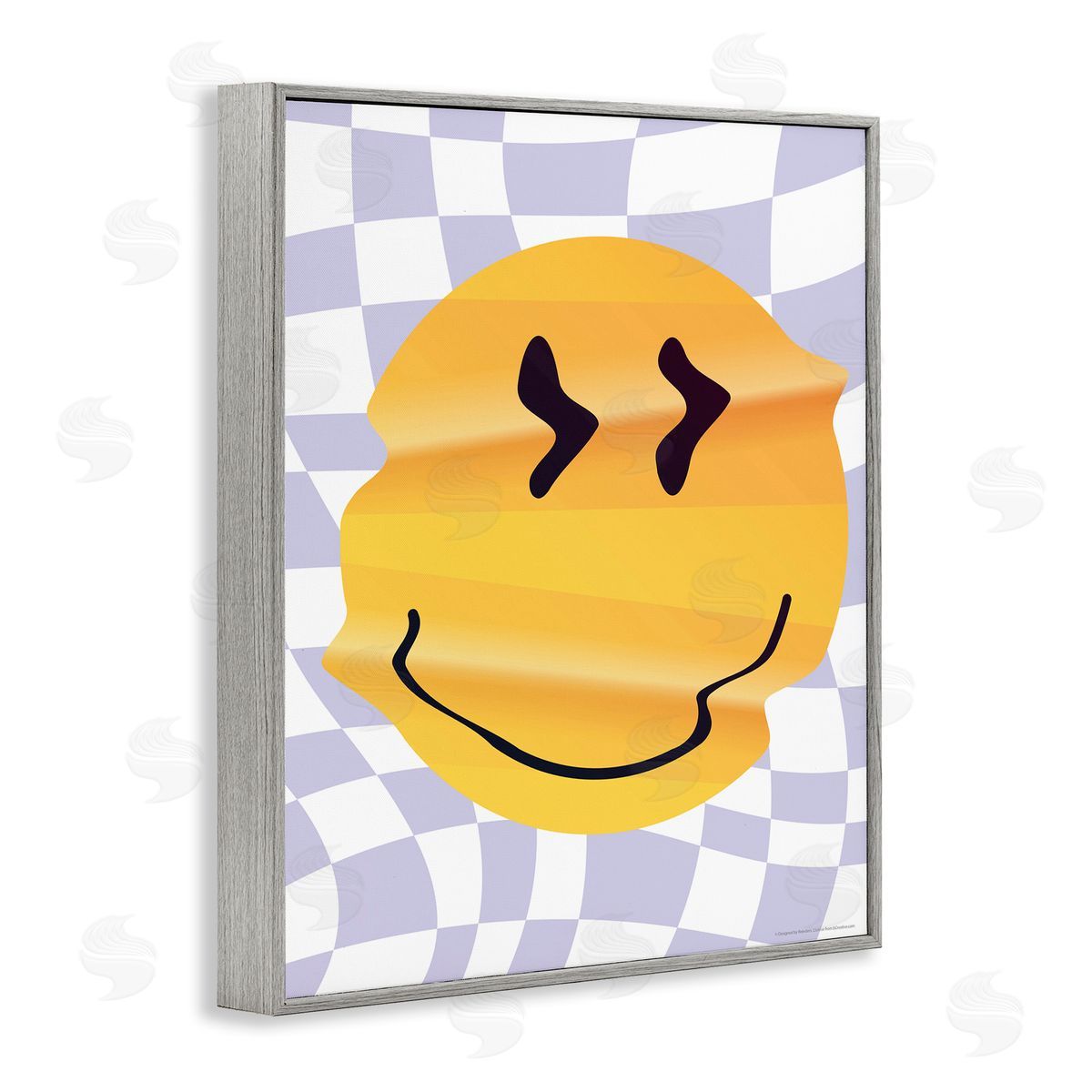 Reinders Wavy Checkered Smile Gray Framed Giclee Wall Art Print