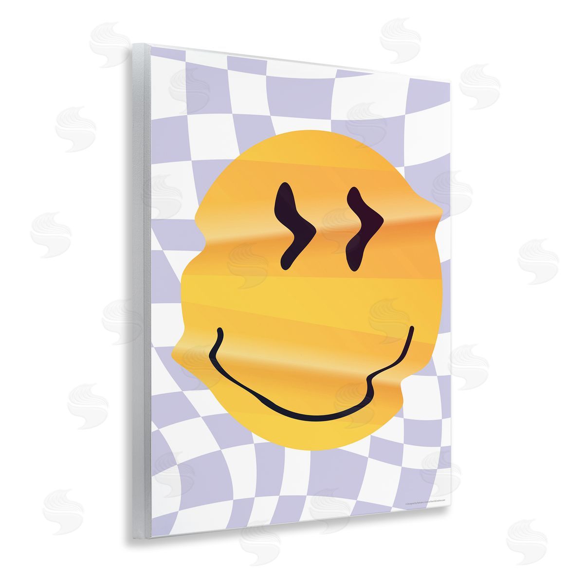 Reinders Wavy Checkered Smile Wooden Wall Plaque Art Print