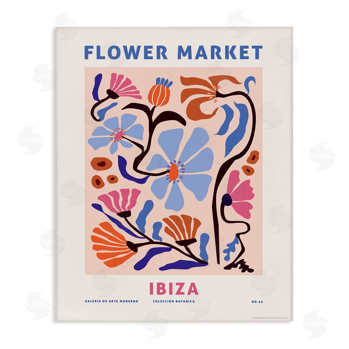Reinders Ibiza Flower Market Canvas Wall Art Print