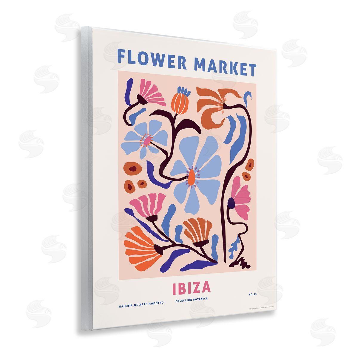 Reinders Ibiza Flower Market Wooden Wall Plaque Art Print