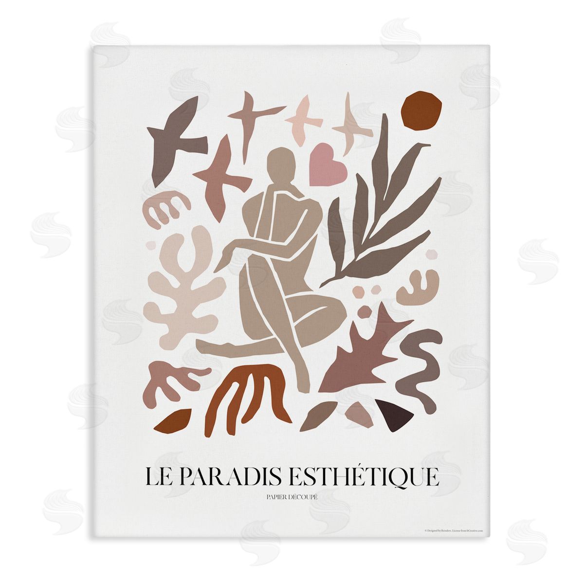 Reinders Figure with Abstract Shapes Canvas Wall Art Print