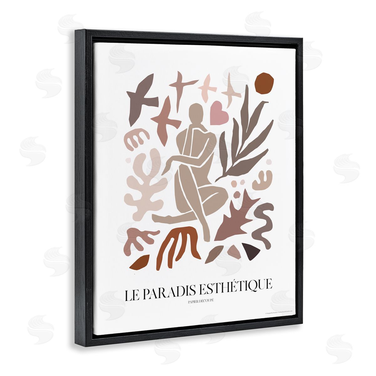 Reinders Figure with Abstract Shapes Black Floating Frame Canvas Wall Art Print