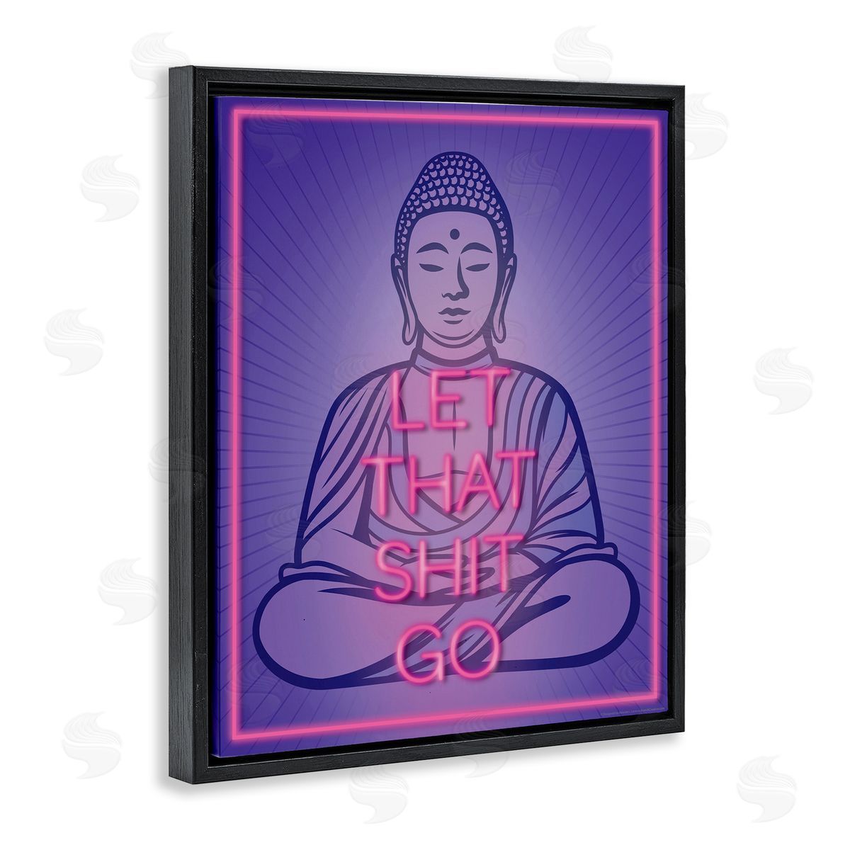 Reinders Let That Sh*t Go Meditation Black Floating Frame Canvas Wall Art Print