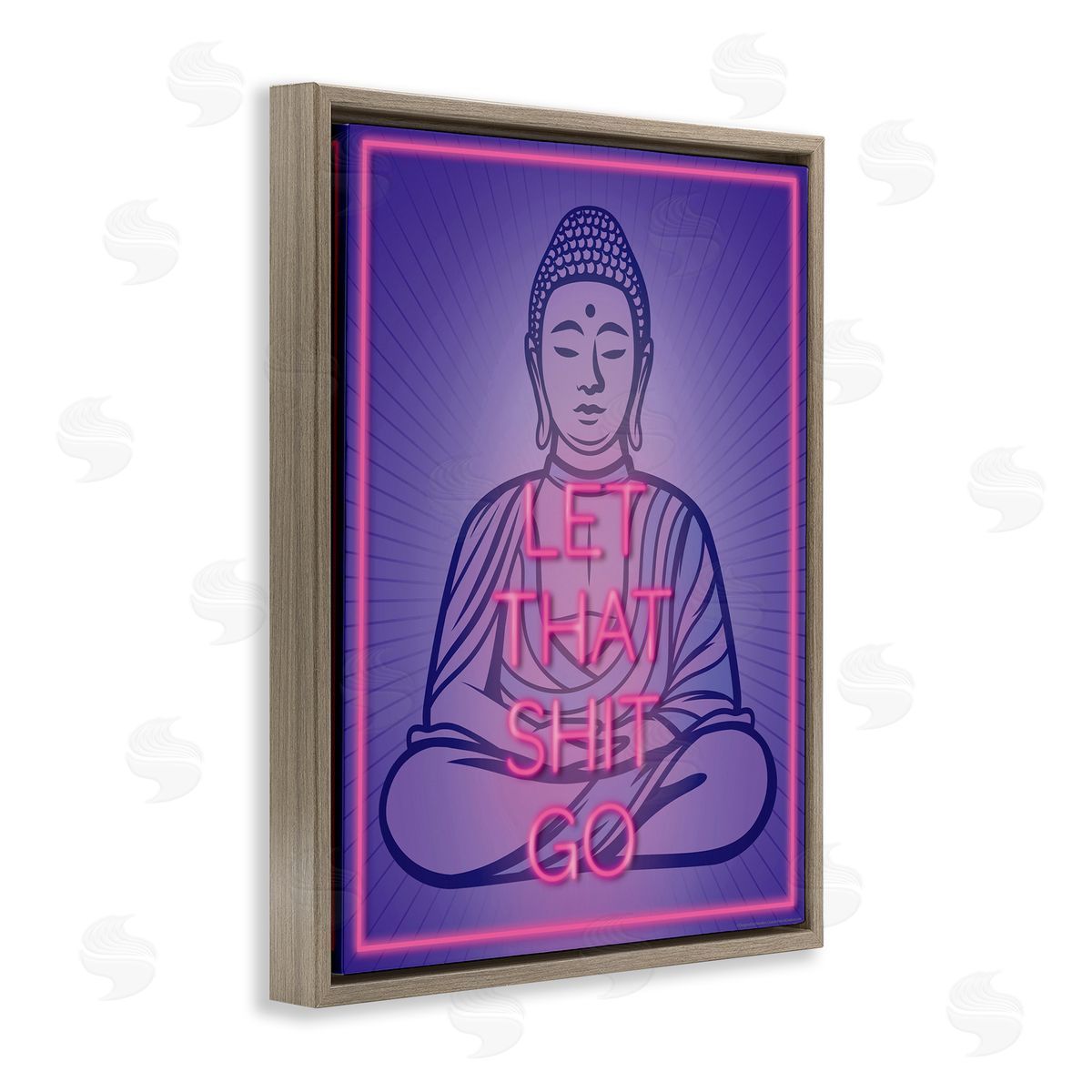 Reinders Let That Sh*t Go Meditation Brown Floating Frame Canvas Wall Art Print