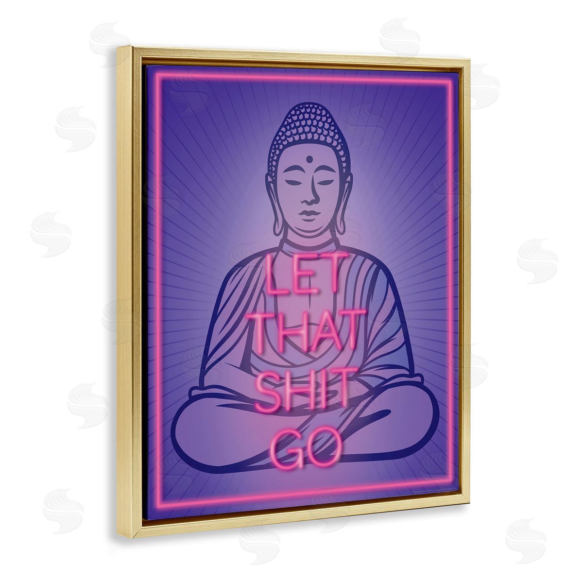 Reinders Let That Sh*t Go Meditation Gold Floating Frame Canvas Wall Art Print