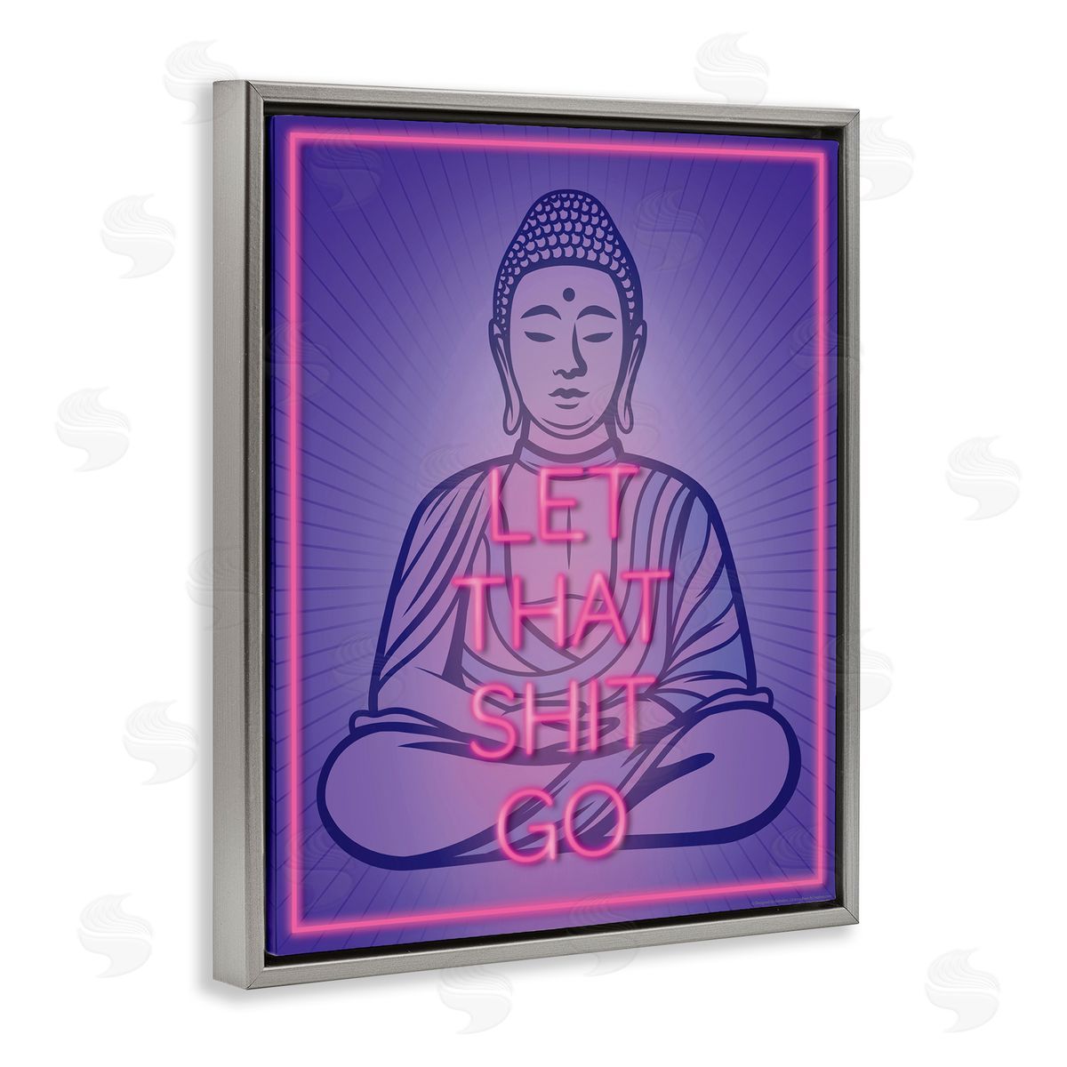 Reinders Let That Sh*t Go Meditation Gray Floating Frame Canvas Wall Art Print