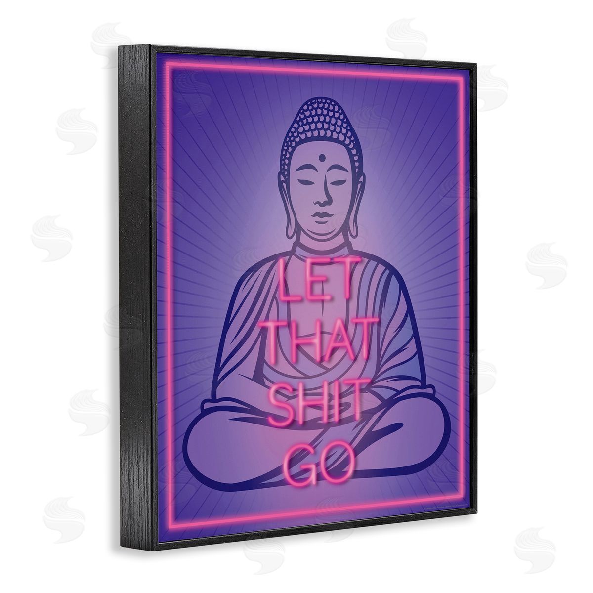 Reinders Let That Sh*t Go Meditation Black Framed Giclee Wall Art Print