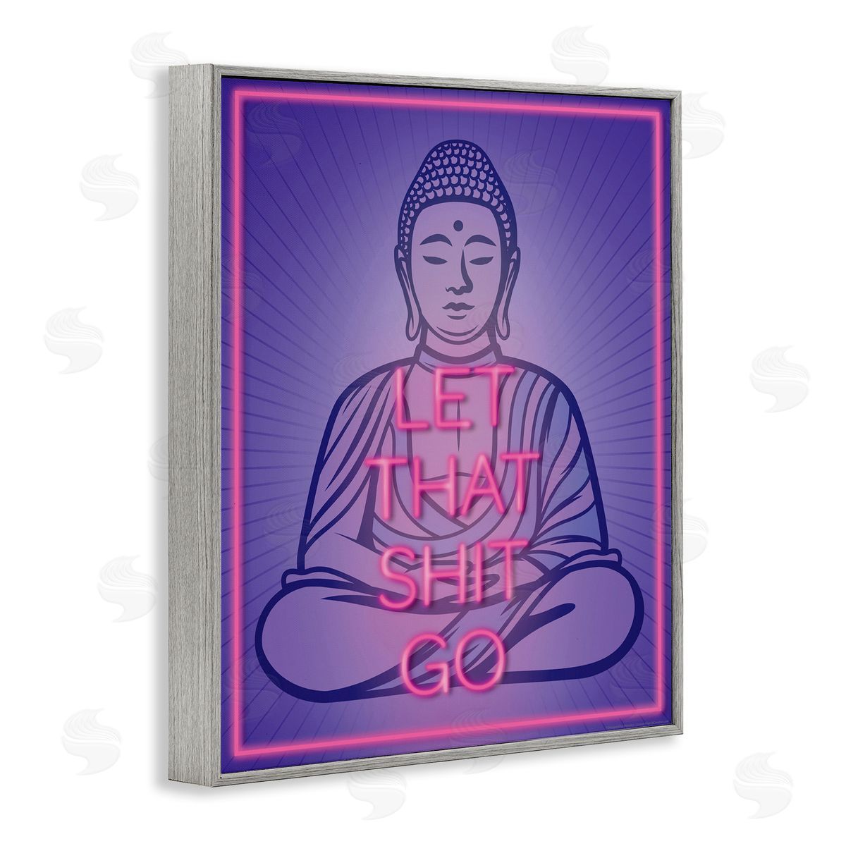 Reinders Let That Sh*t Go Meditation Gray Framed Giclee Wall Art Print