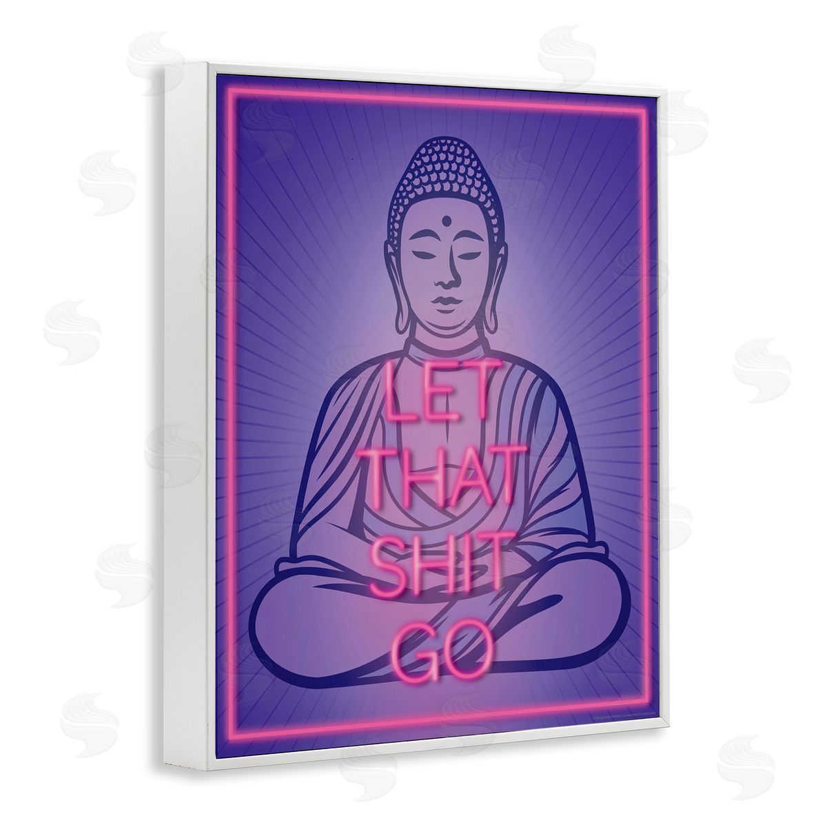 Reinders Let That Sh*t Go Meditation White Framed Giclee Wall Art Print