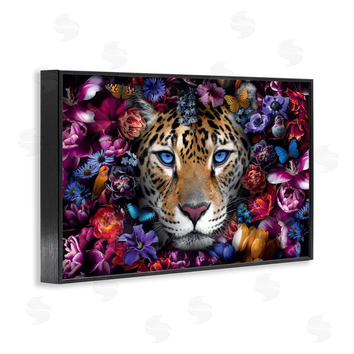 Reinders Piercing Leopard Gaze Black Framed Giclee Wall Art Print