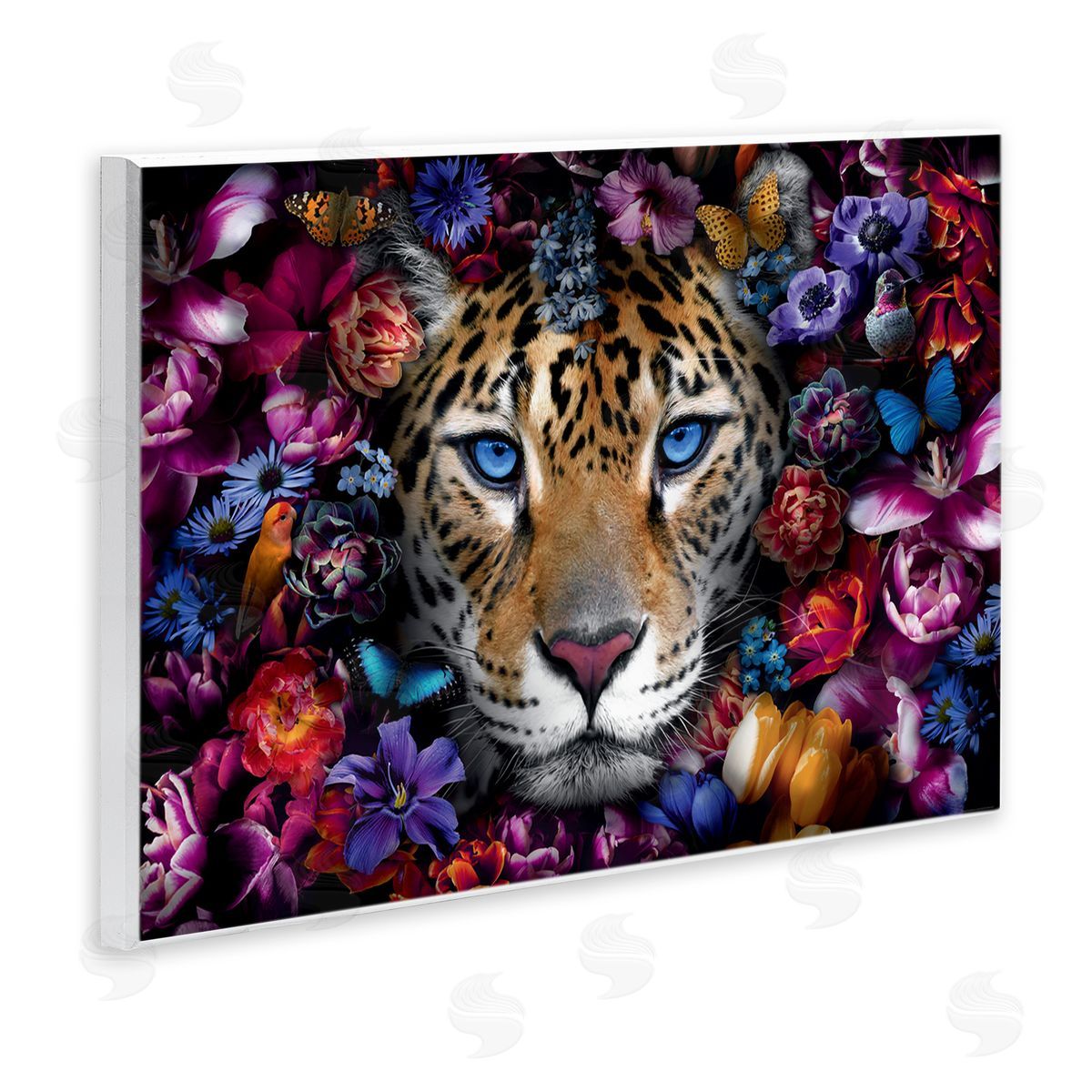 Reinders Piercing Leopard Gaze Wooden Wall Plaque Art Print