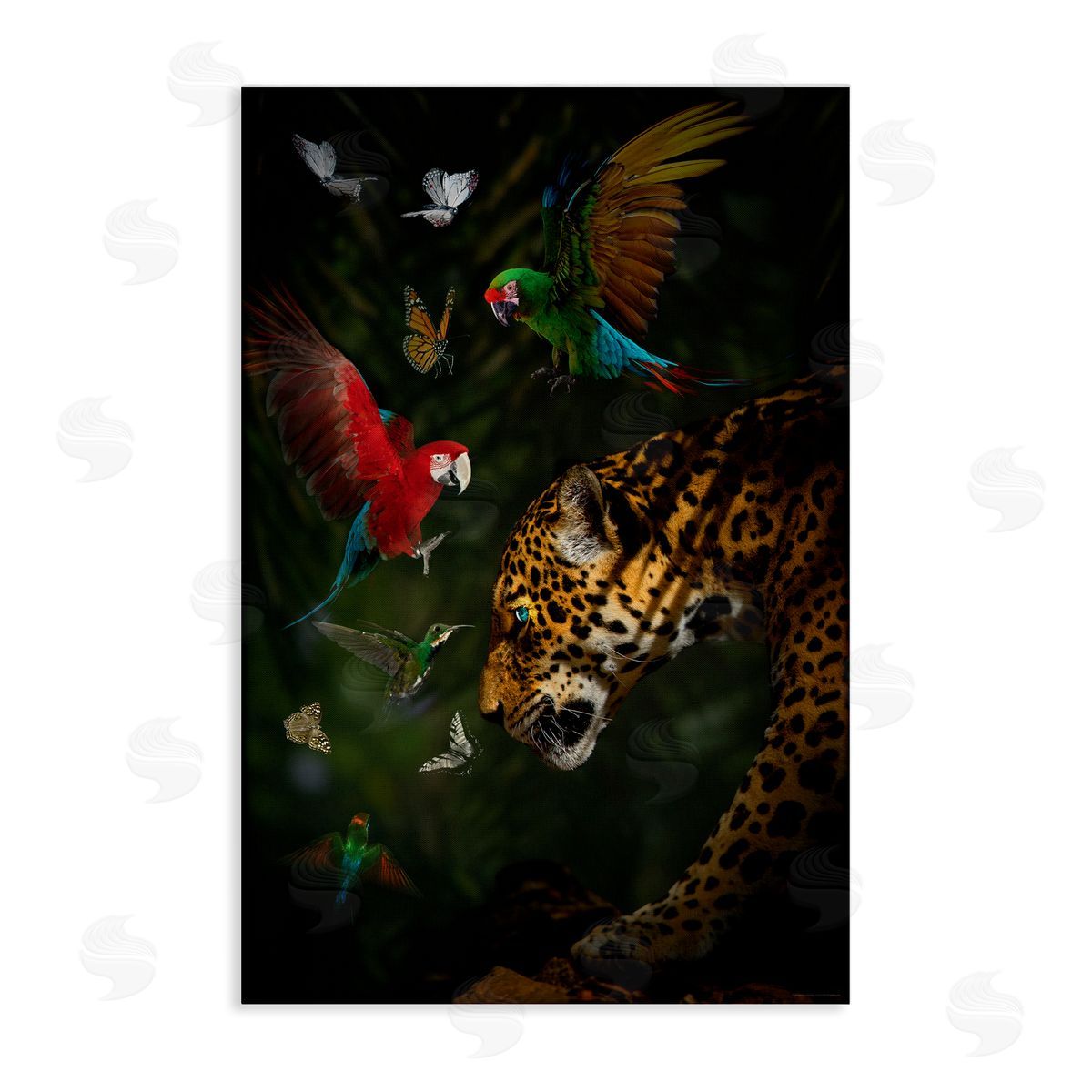 Reinders Jungle Brawl Animals Canvas Wall Art Print