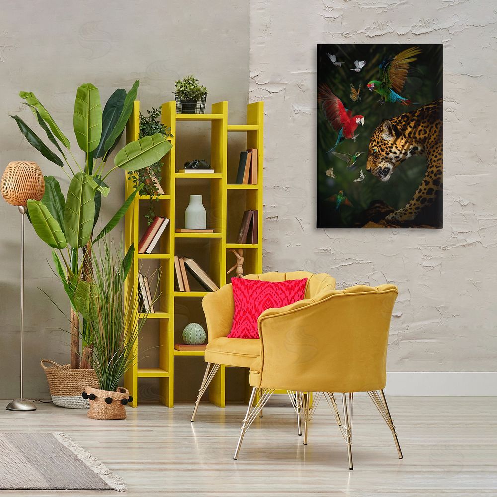 Reinders Jungle Brawl Animals Canvas Wall Art Print in Room