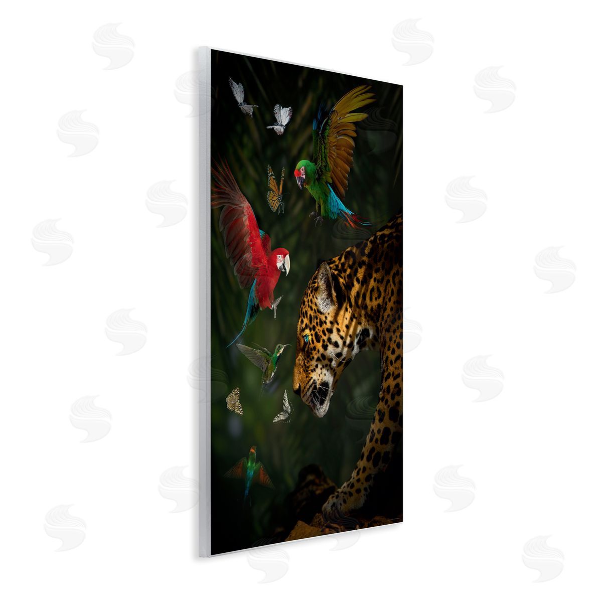 Reinders Jungle Brawl Animals Wooden Wall Plaque Art Print