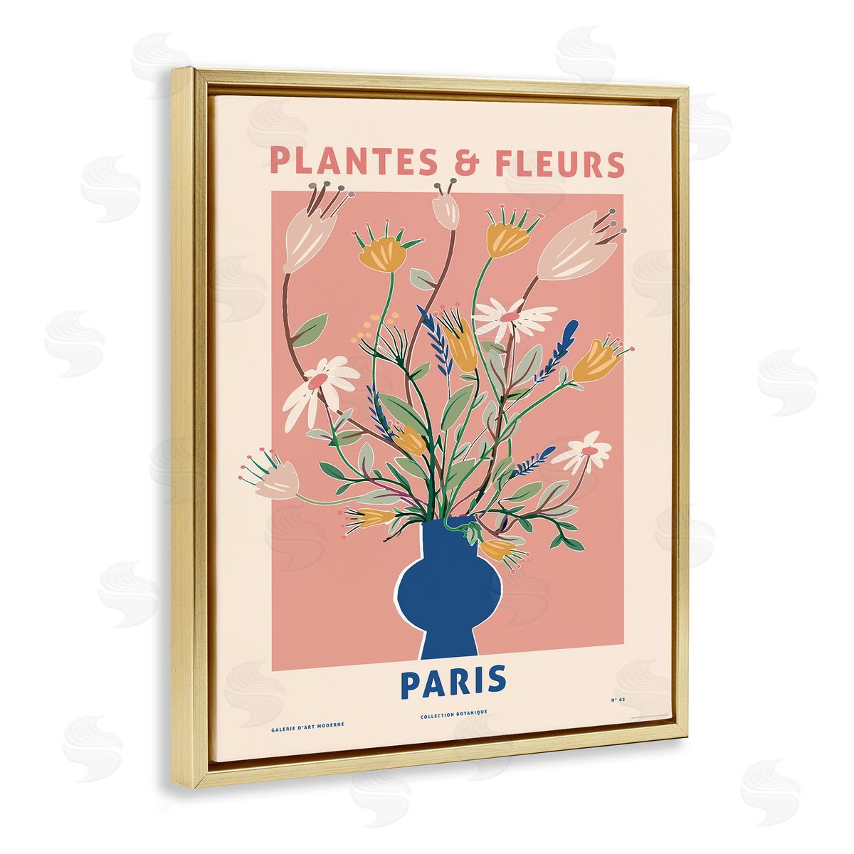 Reinders Pastel Plantes & Fleurs Gold Floating Frame Canvas Wall Art Print