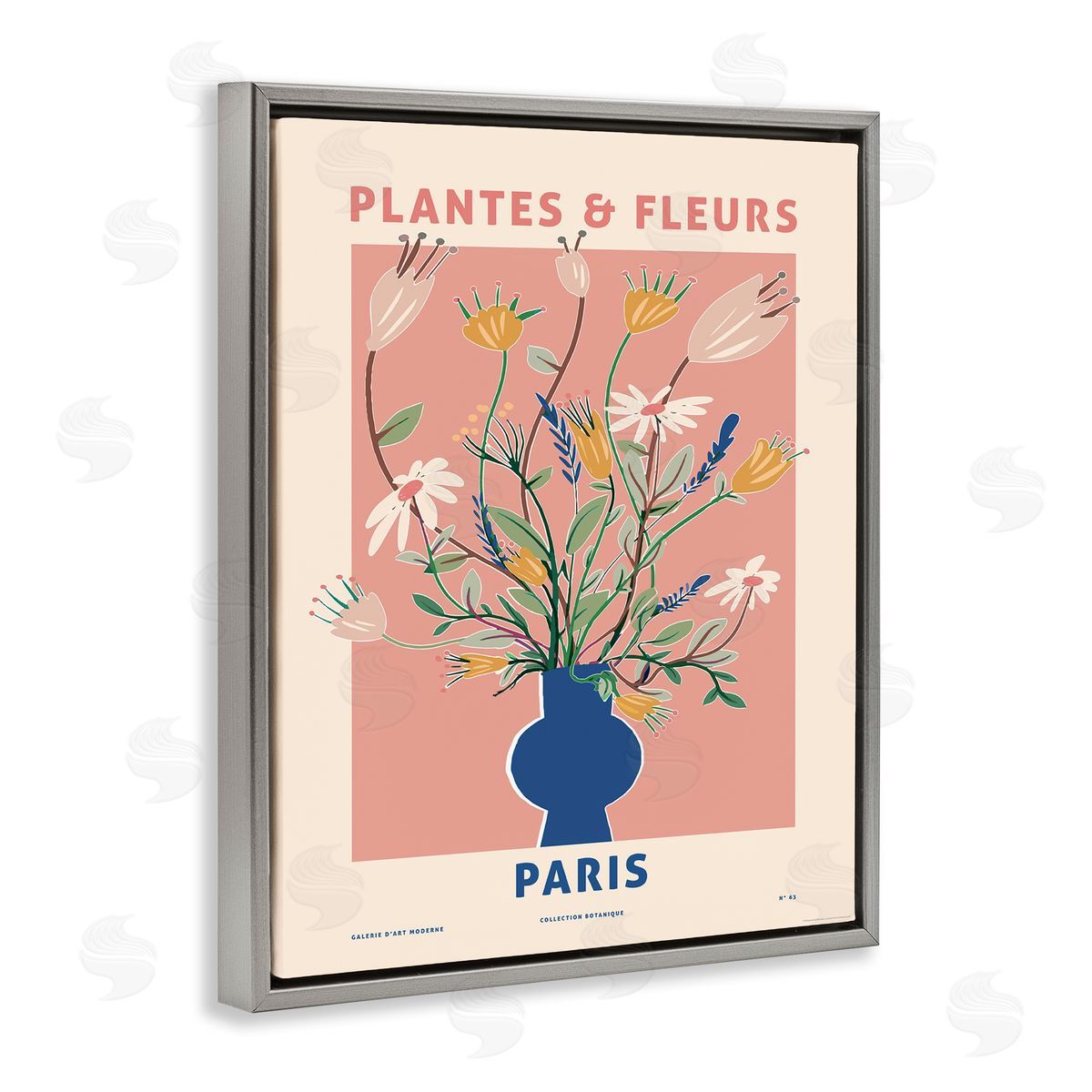 Reinders Pastel Plantes & Fleurs Gray Floating Frame Canvas Wall Art Print