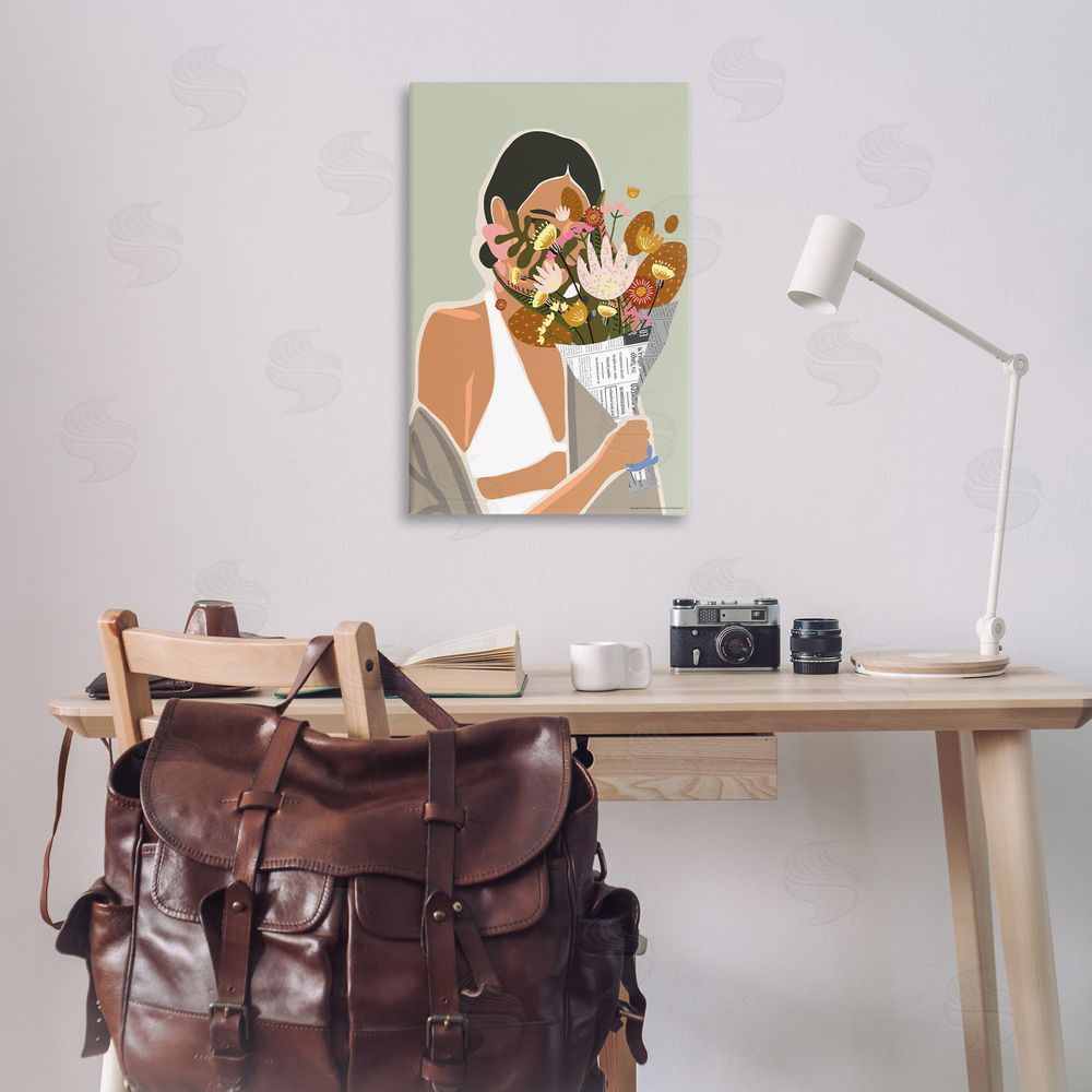 Reinders Woman & Plant Bouquet Canvas Wall Art Print in Room