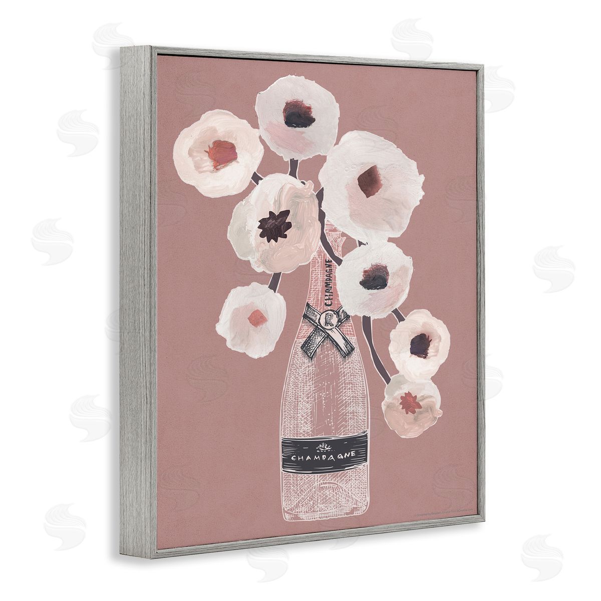 Reinders White Poppies Champagne Gray Framed Giclee Wall Art Print