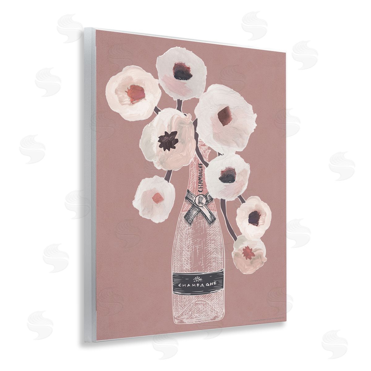 Reinders White Poppies Champagne Wooden Wall Plaque Art Print
