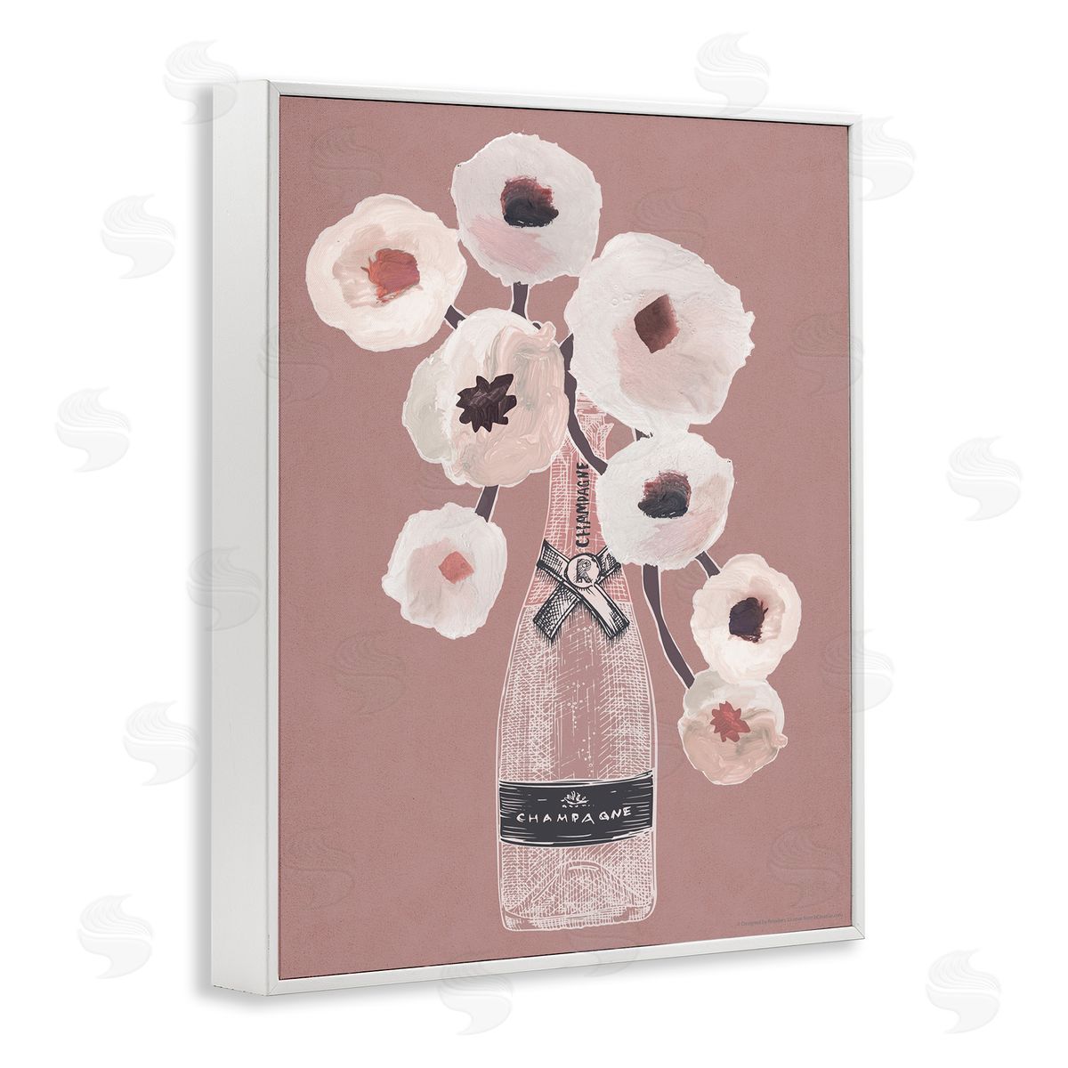 Reinders White Poppies Champagne White Framed Giclee Wall Art Print