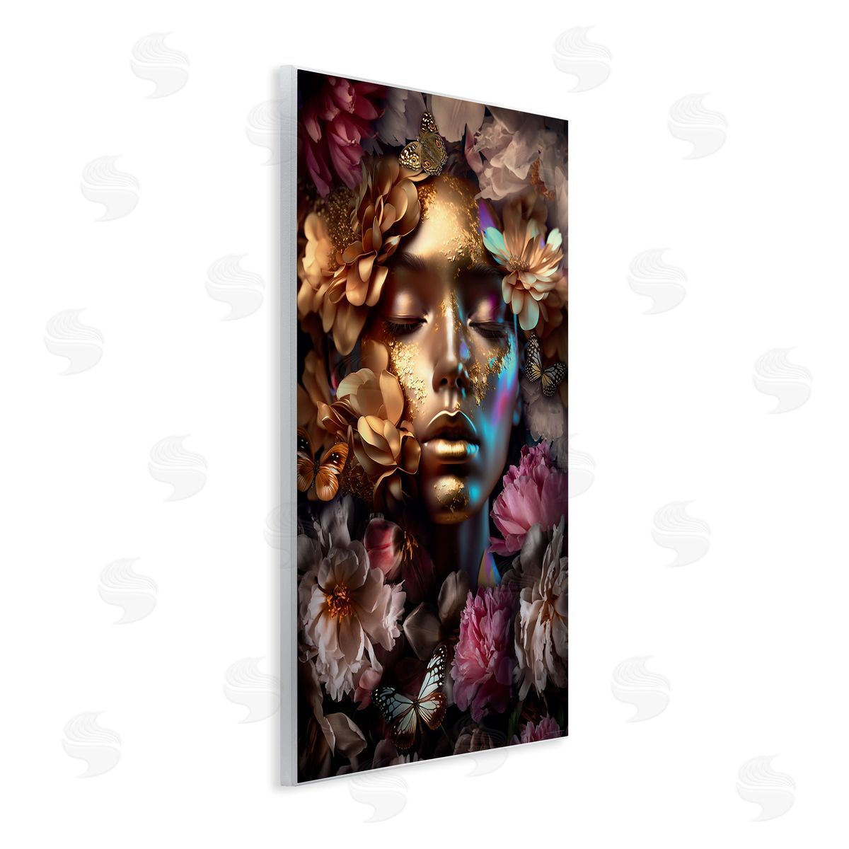 Reinders Lavish Floral Face Wooden Wall Plaque Art Print
