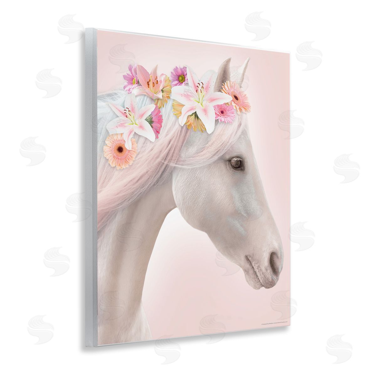 Reinders Lily Garland Horse Wooden Wall Plaque Art Print