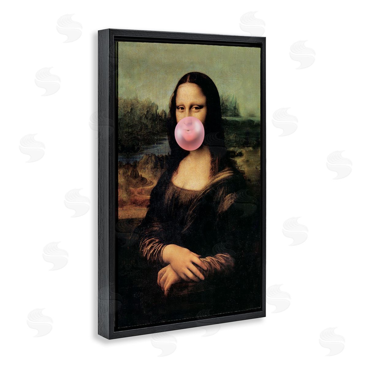 Reinders Mona Lisa & Bubblegum Black Floating Frame Canvas Wall Art Print