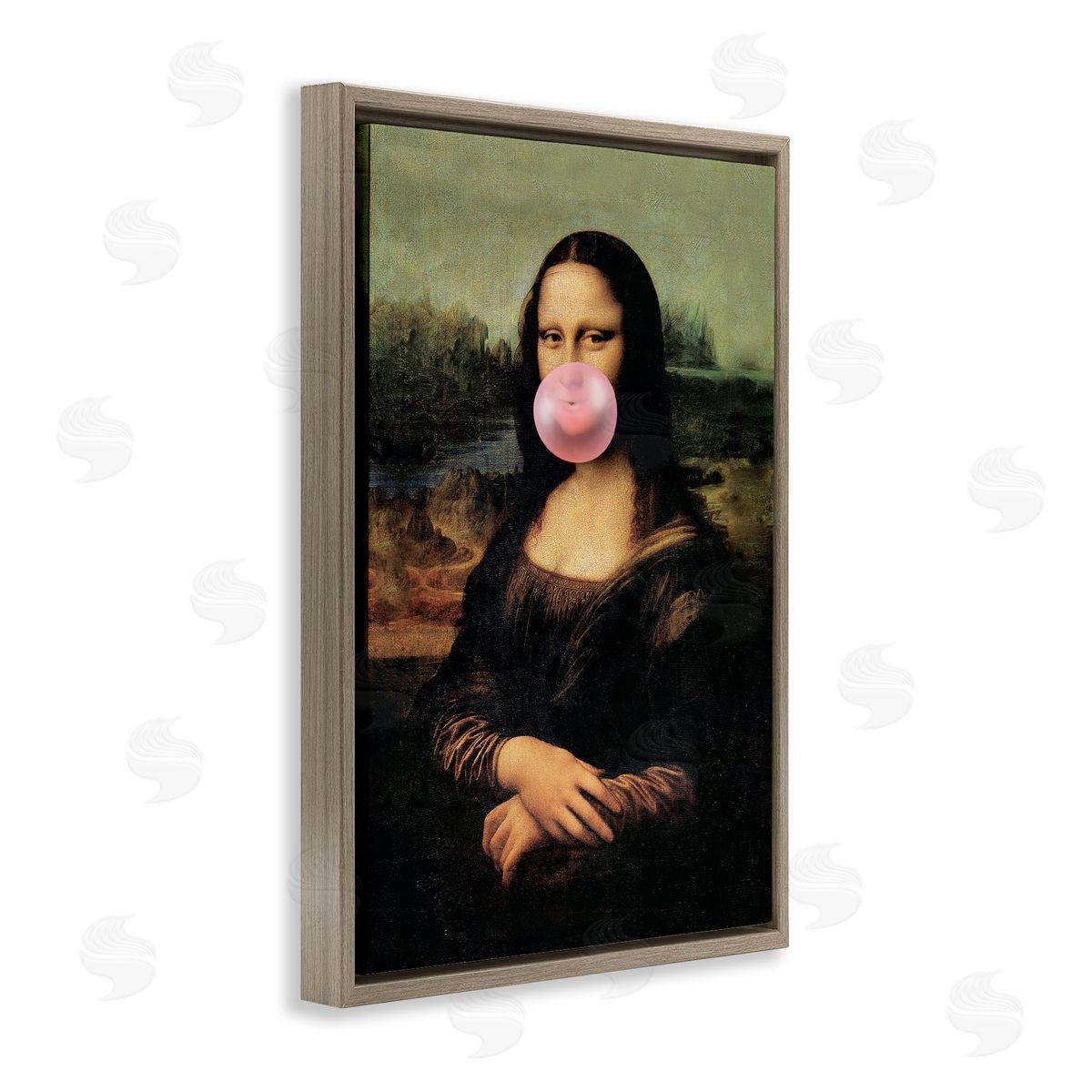 Reinders Mona Lisa & Bubblegum Brown Floating Frame Canvas Wall Art Print