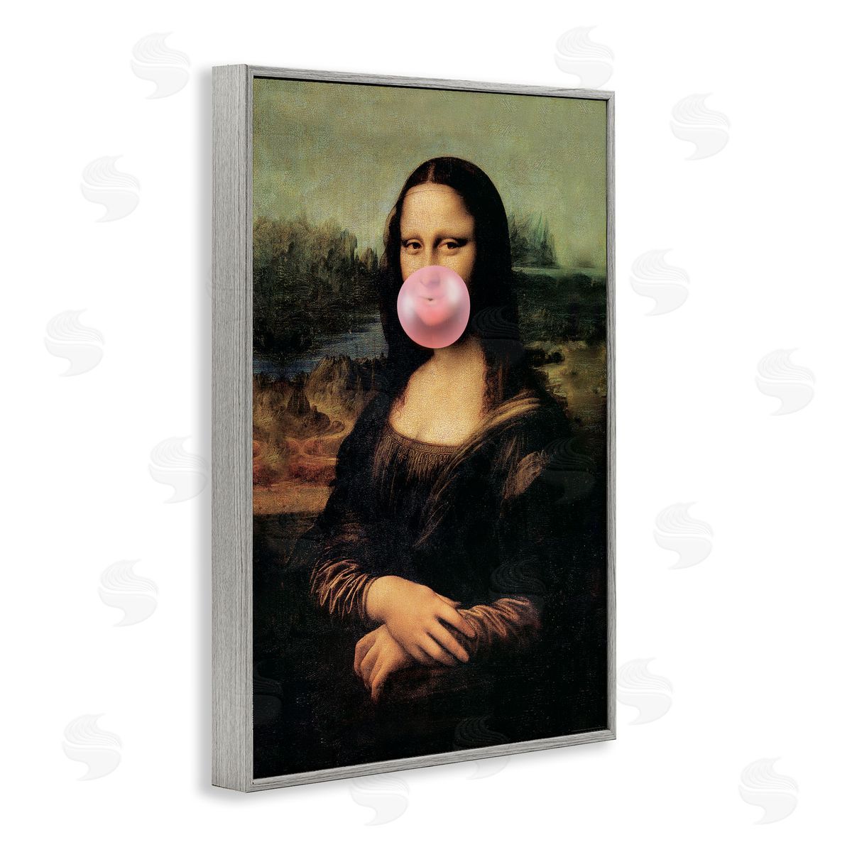 Reinders Mona Lisa & Bubblegum Gray Framed Giclee Wall Art Print