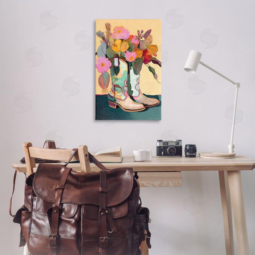 Reinders Bright Cowgirl Florals Canvas Wall Art Print in Room