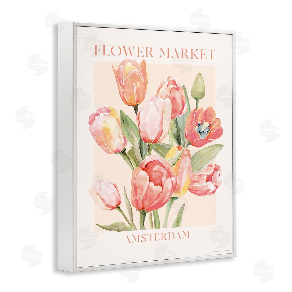 Reinders Amsterdam Flower Market White Framed Giclee Wall Art Print