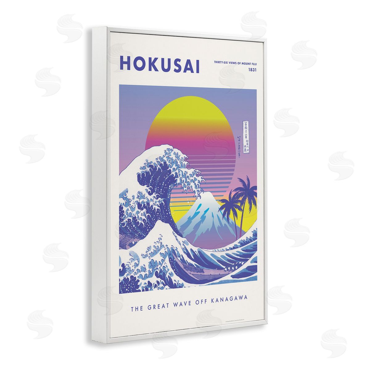 Reinders Hokusai Tropical Wave White Framed Giclee Wall Art Print