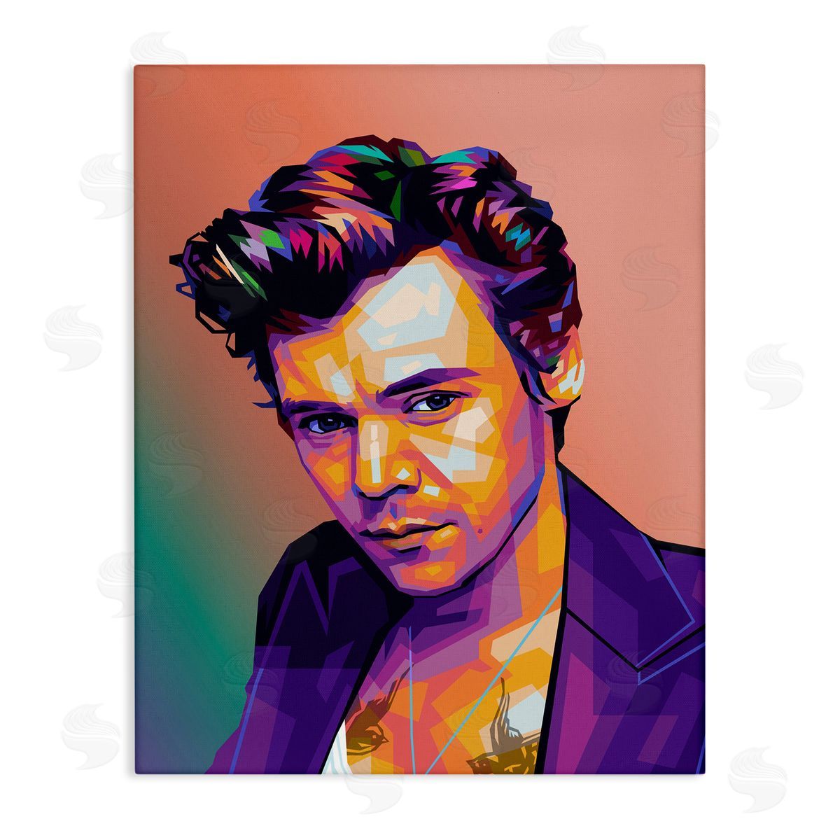 Birch & Ink Peach & Purple Harry Canvas Wall Art Print