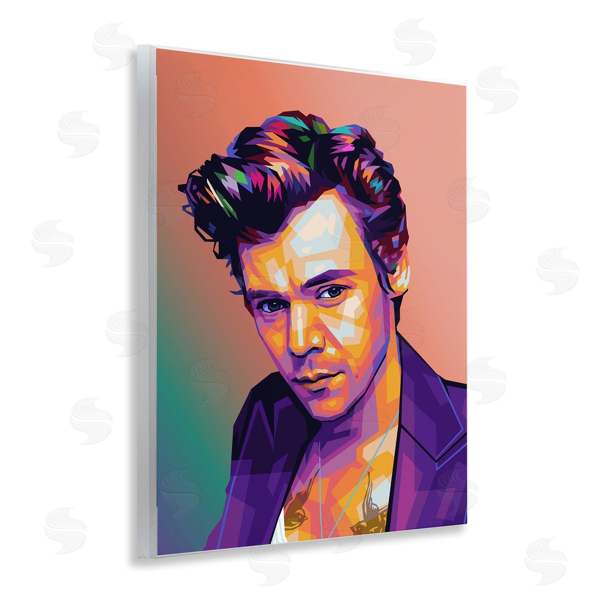Birch & Ink Peach & Purple Harry Wooden Wall Plaque Art Print