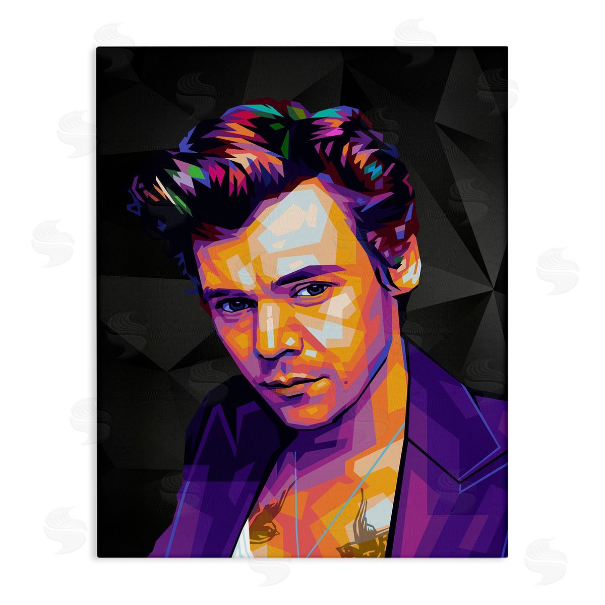 Birch & Ink Bright Harry on Black Canvas Wall Art Print