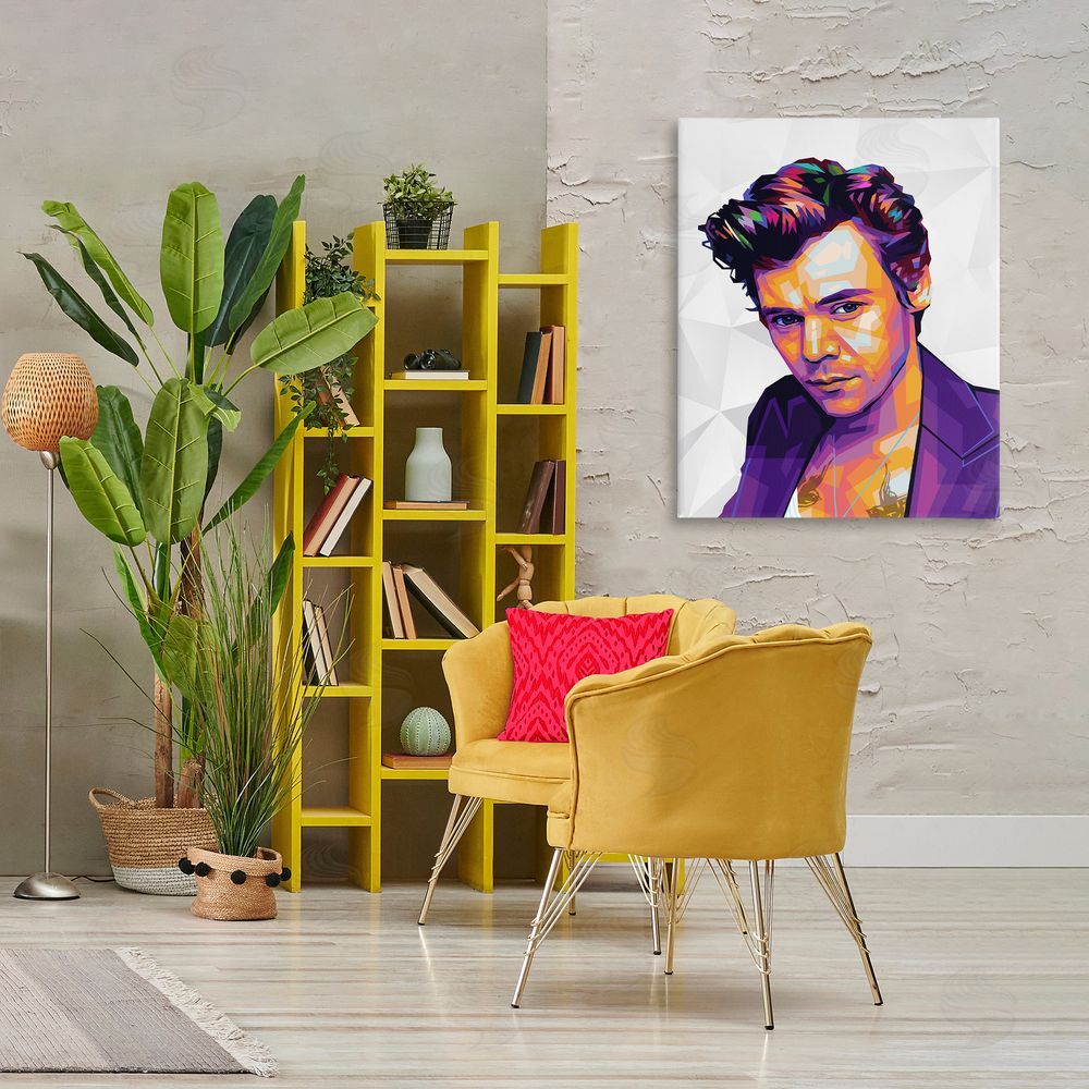 Birch & Ink Bright Hued Harry Canvas Wall Art Print in Room