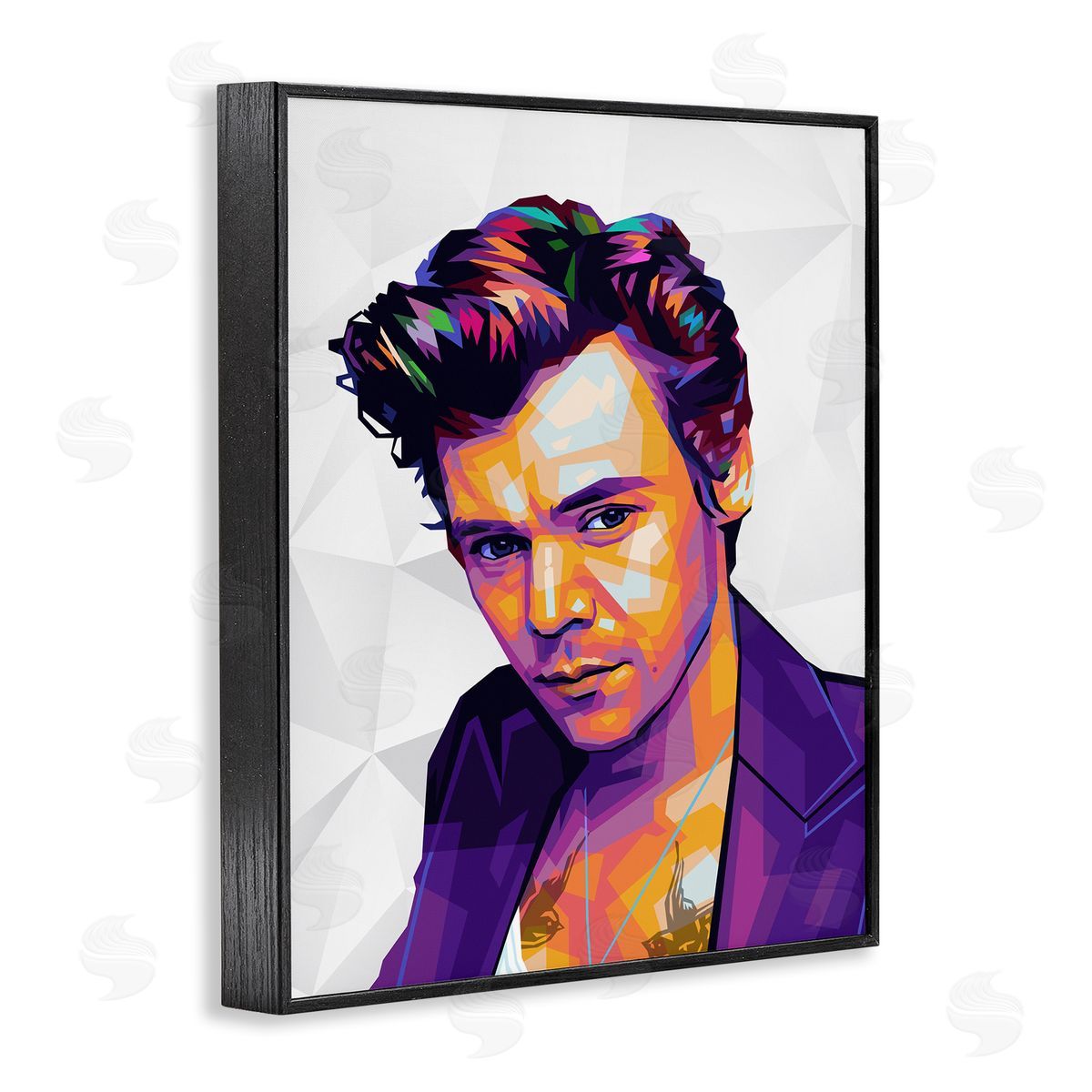 Birch & Ink Bright Hued Harry Black Framed Giclee Wall Art Print